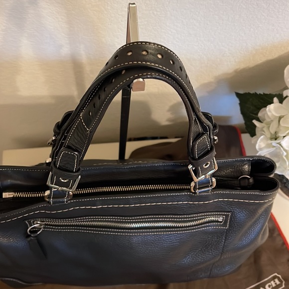 Coach Pebble Leather Tote Carryall EUC - Picture 7 of 14